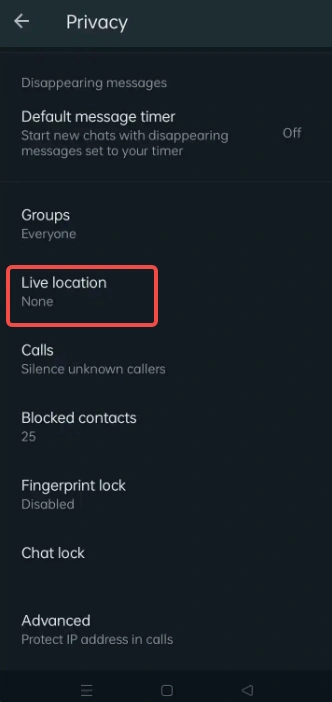 live location sharing